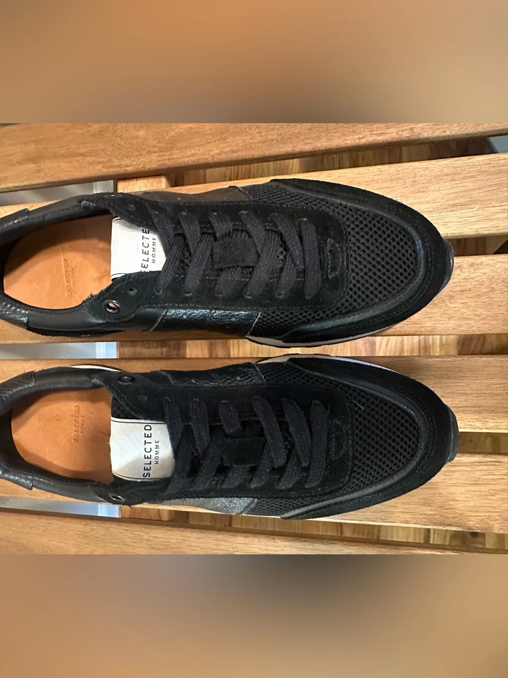 Selected Homme Running Sneakers Shoes Frank Mix Runner Size 7.0 Black